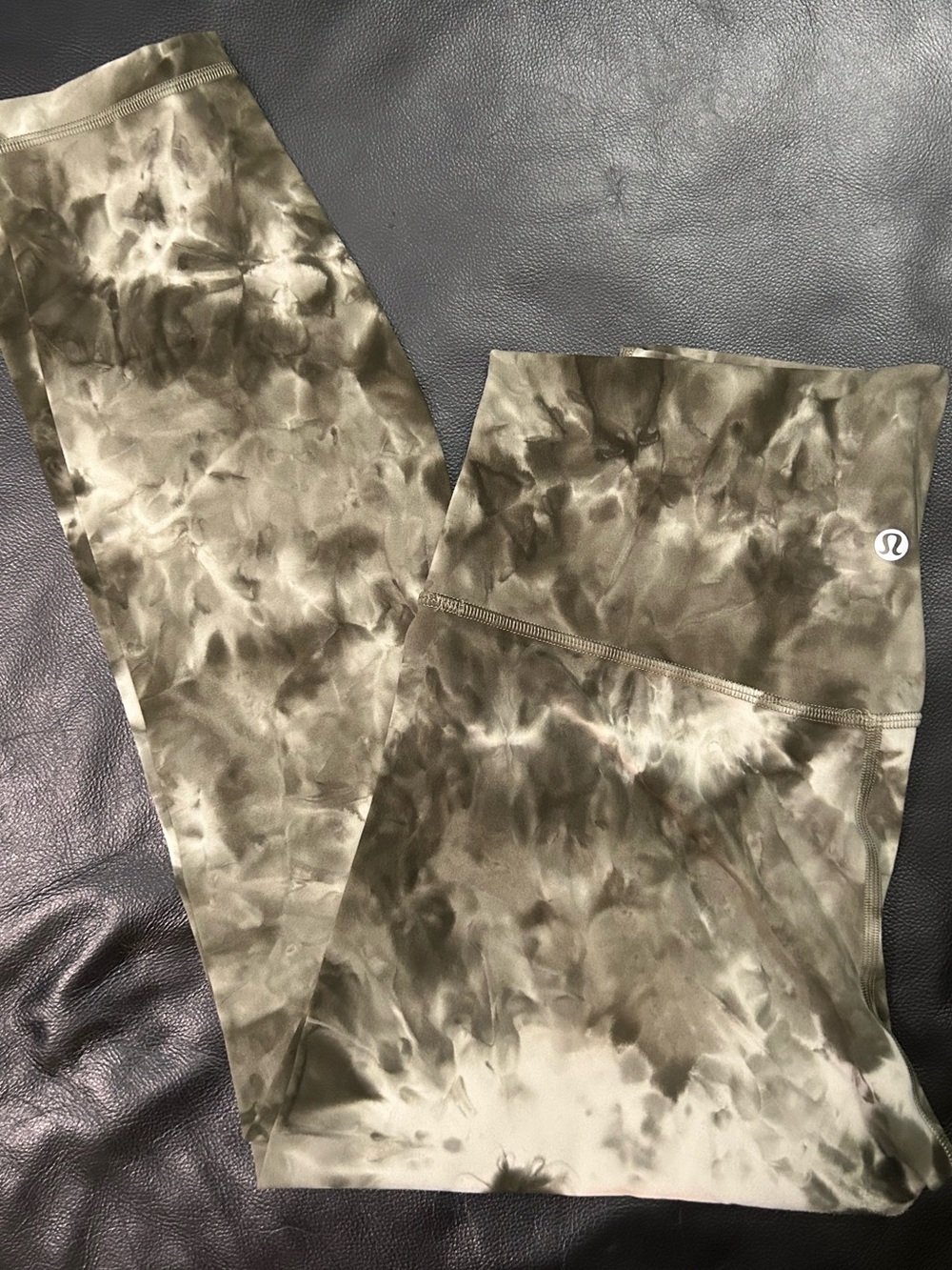 Lululemon Army Green Tie-Dye High-Rise Leggings 7/8 - Size 10